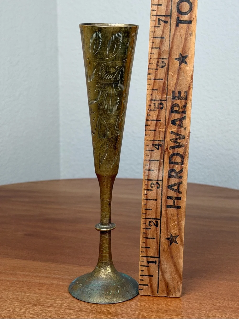 Vintage Solid Brass hand etched 6.5